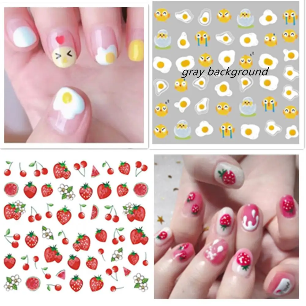 

3d nail sticker Newest CA series 529 530 531 strawberry design nail decals DIY decoration wraps
