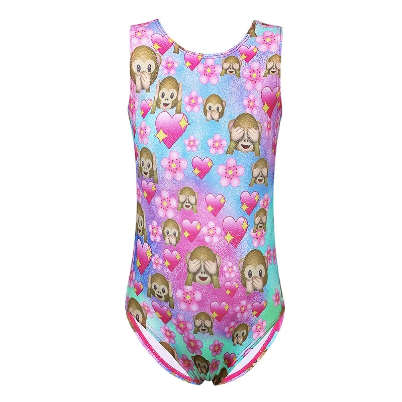 B136 Monkey BAOHULU/для подростков и младенцев; цвет черный, синий; гимнастические трико для девочек; принт со звездами; детский спортивный костюм для катания на коньках; Одежда для танцев - Цвет: B136 Monkey