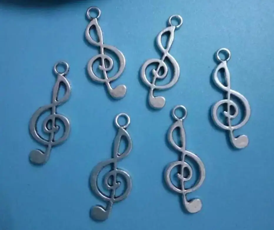 100pcs - Ancient Silver Music Treble Clef Charm Jewelry Accessories Bracelet Necklace&ampPendant Gift Making | Украшения и