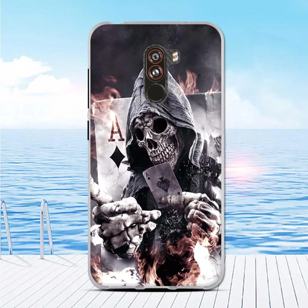 For Xiaomi Pocophone F1 Thin Silicone Building Print Case Poco Protective Cover Shell TPU Back | Мобильные телефоны и