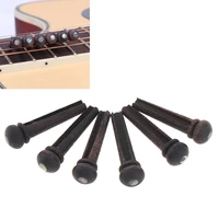 6pcs professional rose wood bridge pins with pearl shell head strings nail pegs accessories set for folk acoustic guitar