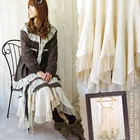 Юбка женская плиссированная в японском стиле мори, элегантная Асимметричная кружевная многослойная с милым подолом, с волнами, на бретелях-спагетти, с обхватом груди, A040