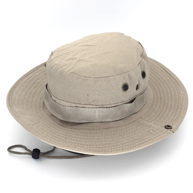 Light Khaki Сафари животные ведро шляпы джунгли унисекс для женщин и мужчин Панама Рыбалка Boonie камуфляж рыбак Защита от солнца Панама шляпа для охоты на открытом воздухе Кепка - Цвет: Light Khaki