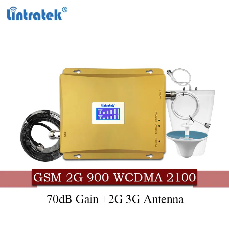 Lintratek GSM 900 МГц 3G UMTS 2100 Усилитель сотового сигнала усилитель 2G комплект