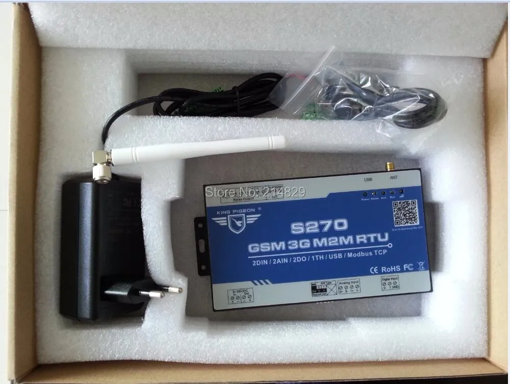 

sms controller GSM RTU gateway S270 with temperature sensor, humidity, gas, door control,wired siren by SMS transmision