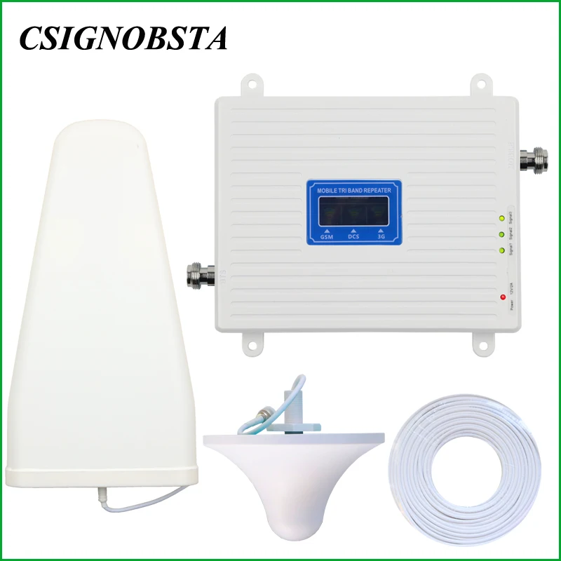 Трехдиапазонный усилитель сигнала 2G 3G 4G мобильный телефон GSM900 DCS1800 WCDMA2100 МГц |