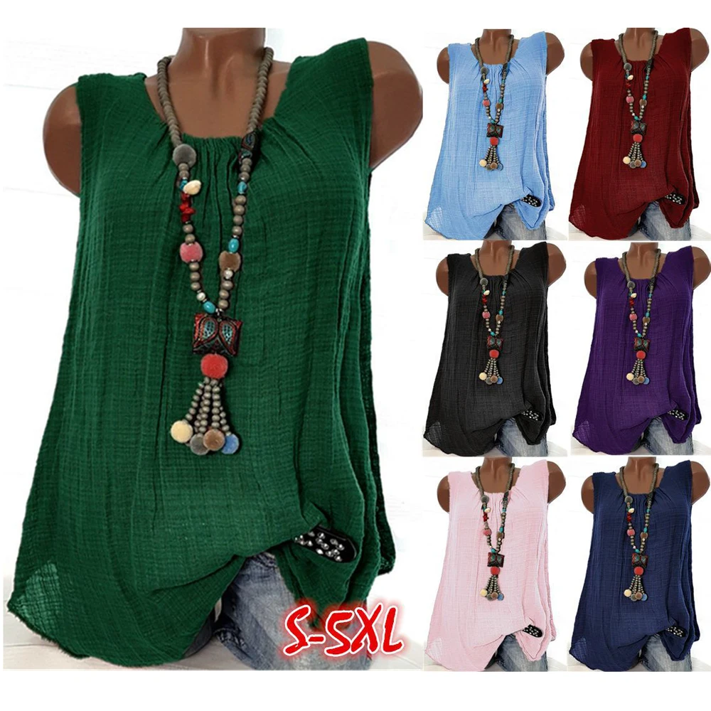 Винтажная льняная хлопковая мешковатая блузка размера плюс женские топы летние