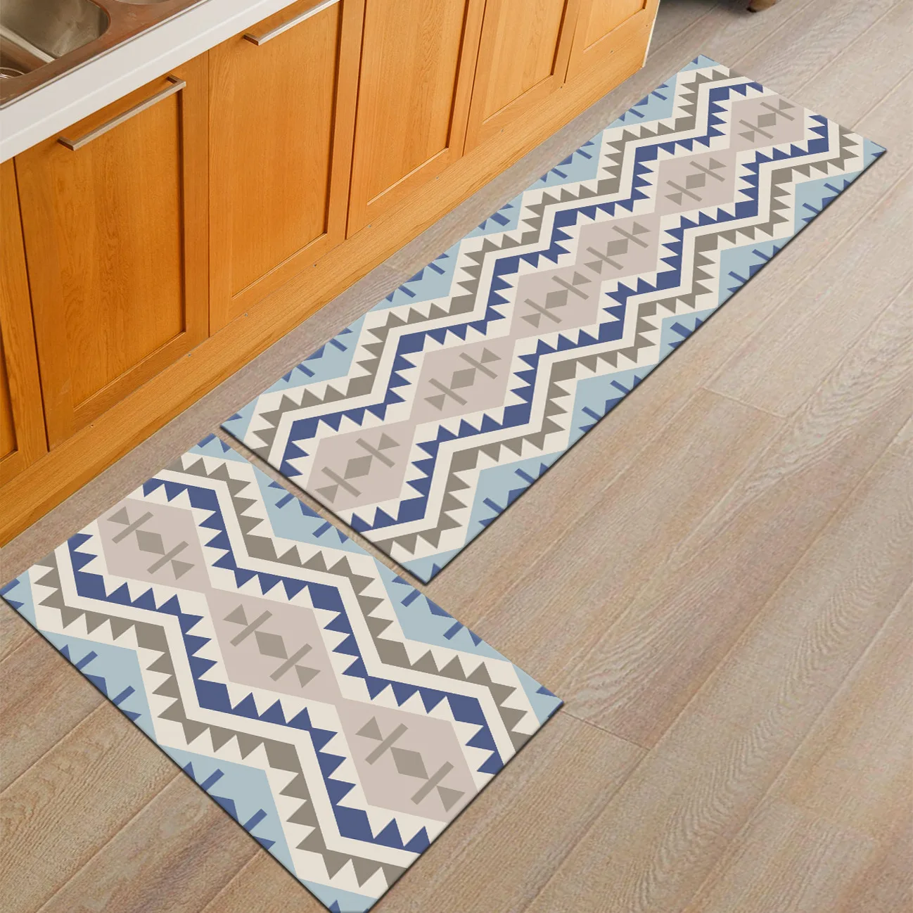 Zeegle Geometric Doormats Flannel Kitchen Rug Carpet For Living Room Bedroom Bedside Mats Anti-slip Office Chair Floor | Дом и сад