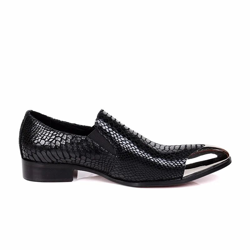 Модные мужские туфли из натуральной кожи в стиле змеиной итальянские деловые