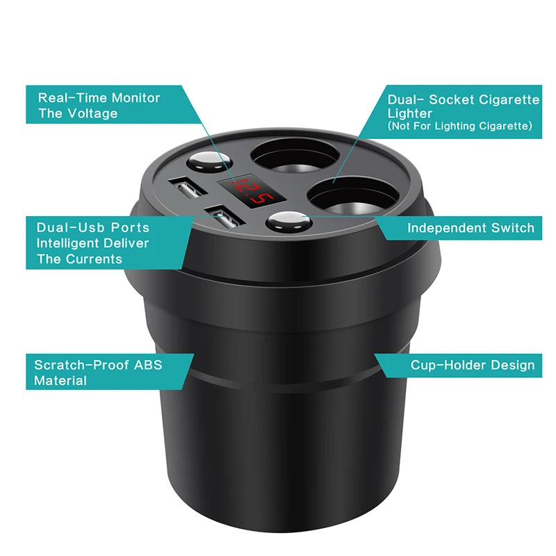 TURATA USB Автомобильное зарядное устройство Dual 3.1A Быстрая зарядка с 2 разъемом