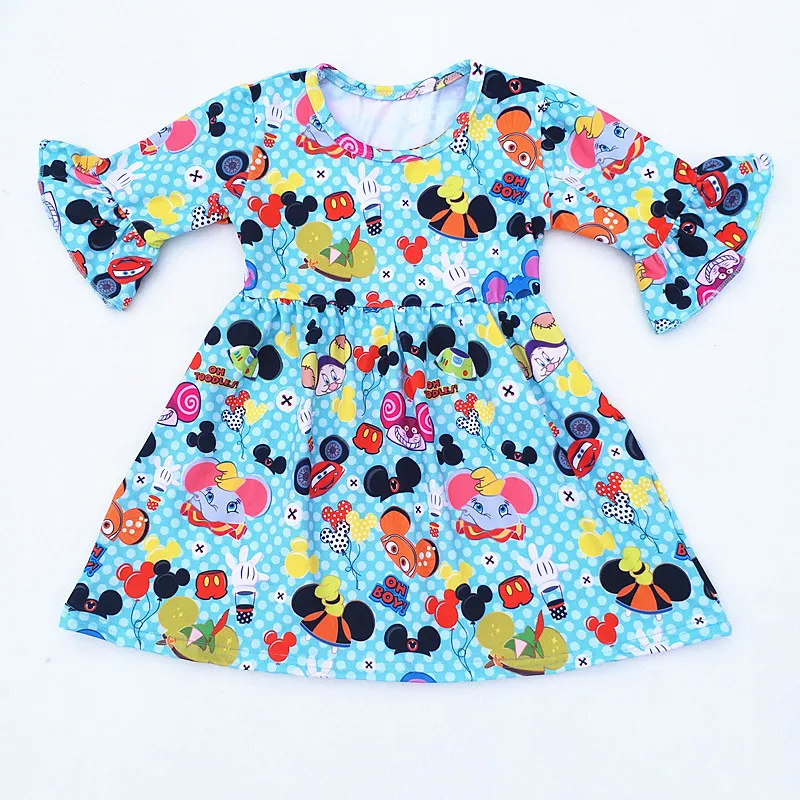 2018 New arrived Baby Girls Dresses Summer Clothes Cute Cartoon Mickey Printed Milksilk Short Sleeve Children Infant Dress For G | Детская