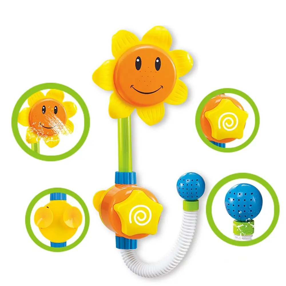 

Baby Funny Water Game Bath Toy Sunflower Shower Faucet Baby Bath Spout Play Swimming Bathroom Toys Summer Bathing Random Color