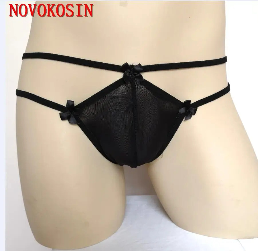 KH08 2019 сексуальное черное розовое Тюлевое Jock эротическое нижнее белье стринги