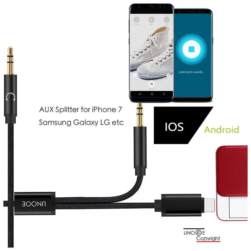 2 в 1 8 Pin адаптер 3 5 мм разветвитель AUX кабель м Jack конвертер для iPhone 7/7 Plus/8/X iPod |