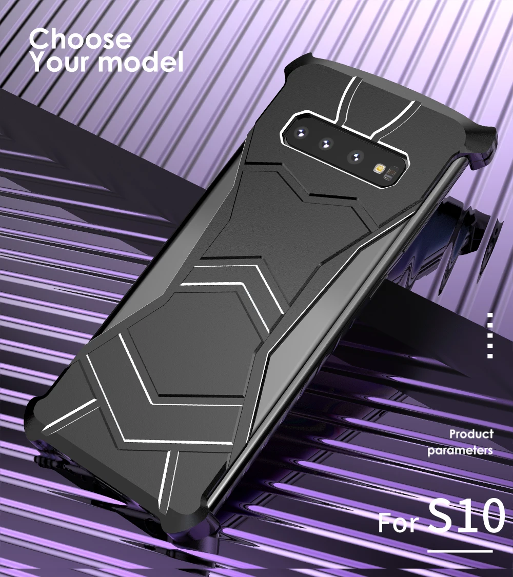 R-Just Роскошный чехол для телефона с пантерой для samsung Galaxy S10 S10e S10Plus алюминиевый бампер Магнитный защитный чехол для Galaxy Note 9