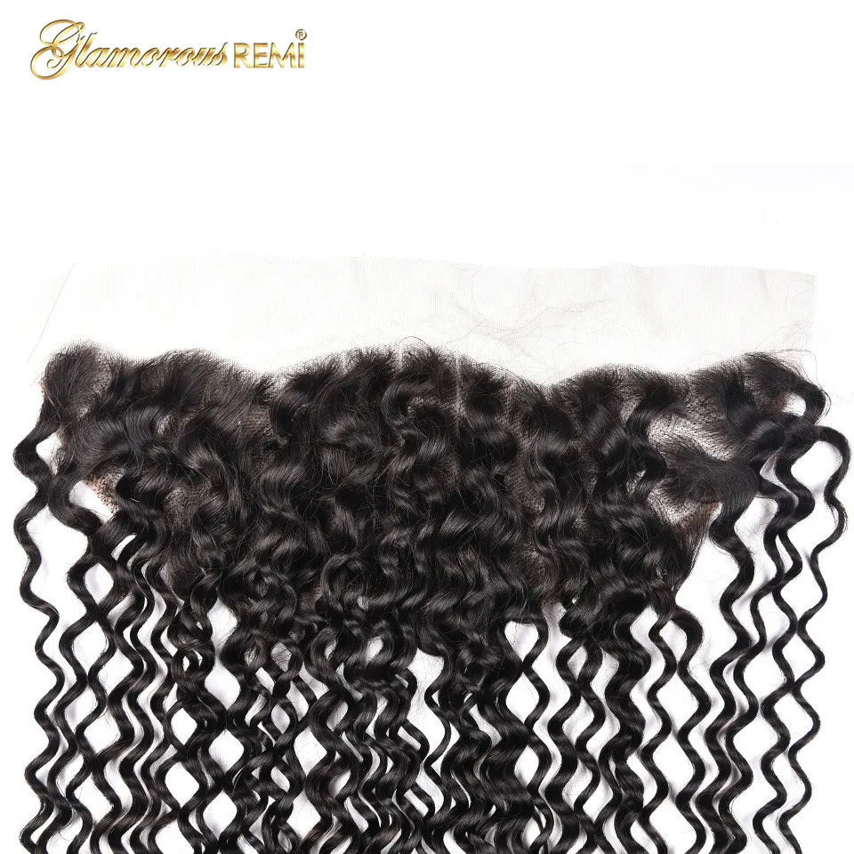 Перуанские волосы Jerry Curl 13*4 фронтальные remy предварительно сорванные Фронтальная