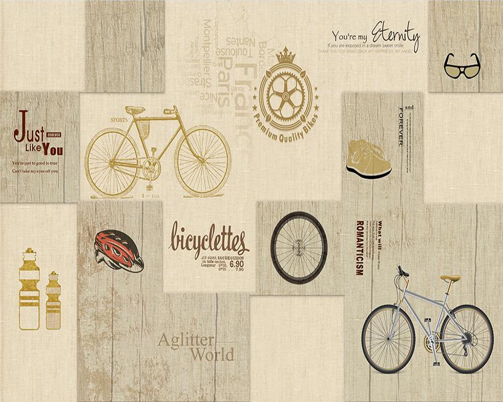 Decorative wallpaper Hand-painted bike background wall painting | Обустройство дома