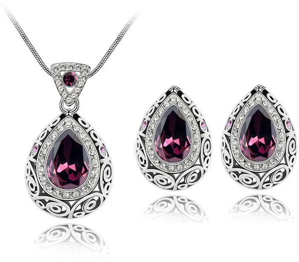 Ожерелье и серьги из австрийского хрусталя с кулоном|necklace earring|jewelry austrian crystalaustrian