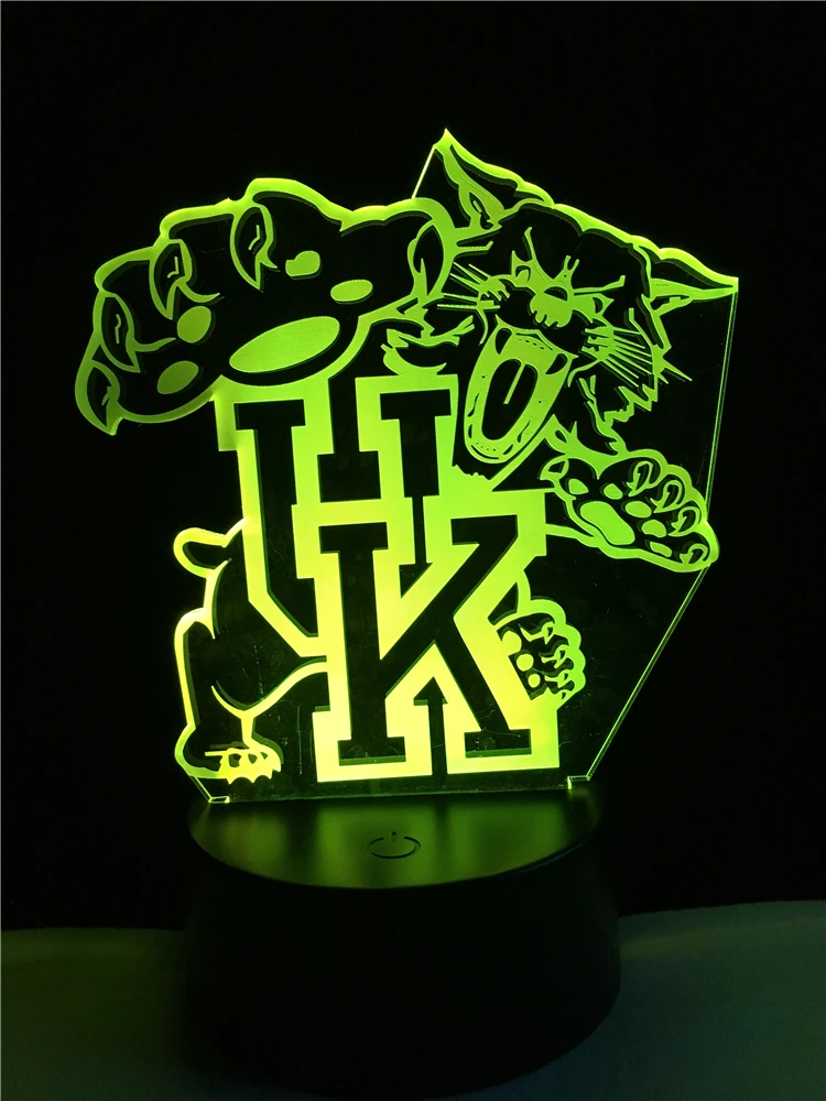 Luminaria мультяшный Британский тигр 7 цветов градиентный затемняющий ночник Детская