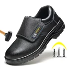 Рабочая обувь сапоги Мужская обувь Сталь носок, обувь для работы, без шнуровки, на безопасная обувь мужская обувь для взрослых износостойкие кожаные ботинки размера плюс