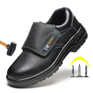 Рабочая обувь сапоги Мужская обувь Сталь носок, обувь для работы, без шнуровки, на безопасная обувь мужская обувь для взрослых износостойкие кожаные ботинки размера плюс