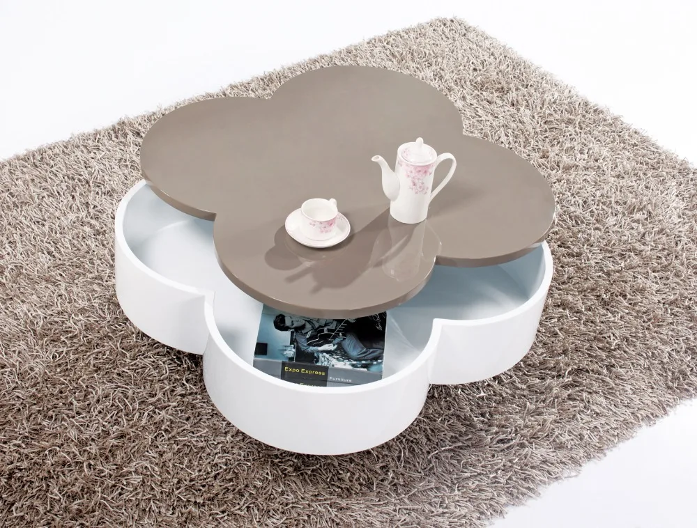 Стол для хранения Цветочная зеркальная краска с функцией и вращением чайный