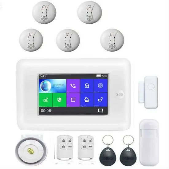 

SmartYIBA wireless wifi 3G gsm alarm system TFT display door sensor home security alarm systems Wired Siren Kit SIM SMS Alarm