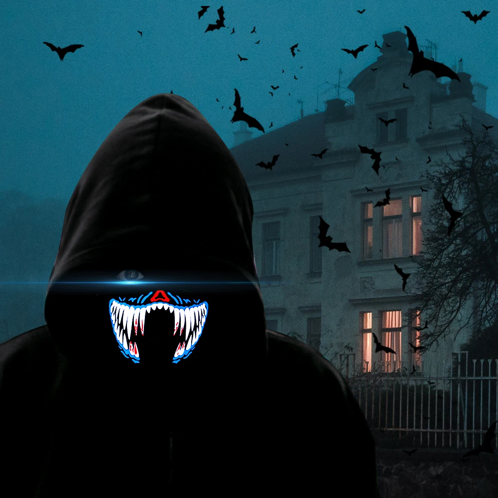 Музыкальная светодиодная подсветильник ка Saful светящаяся маска со звуком для