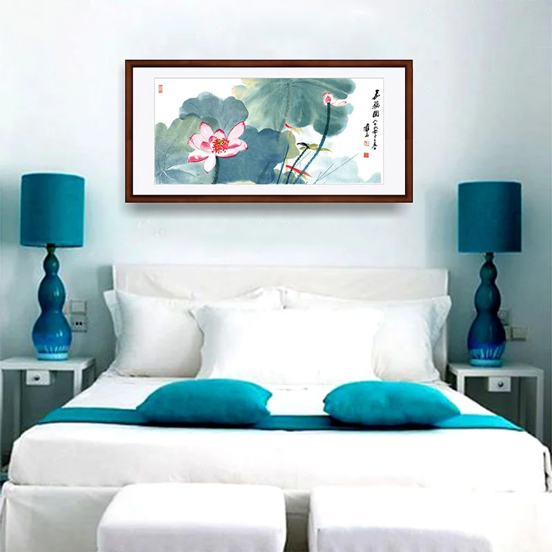 The traditional Chinese painting decorative Chang lotus living room bedroom frameless mural|decorative painting|traditional chinese paintingchinese |