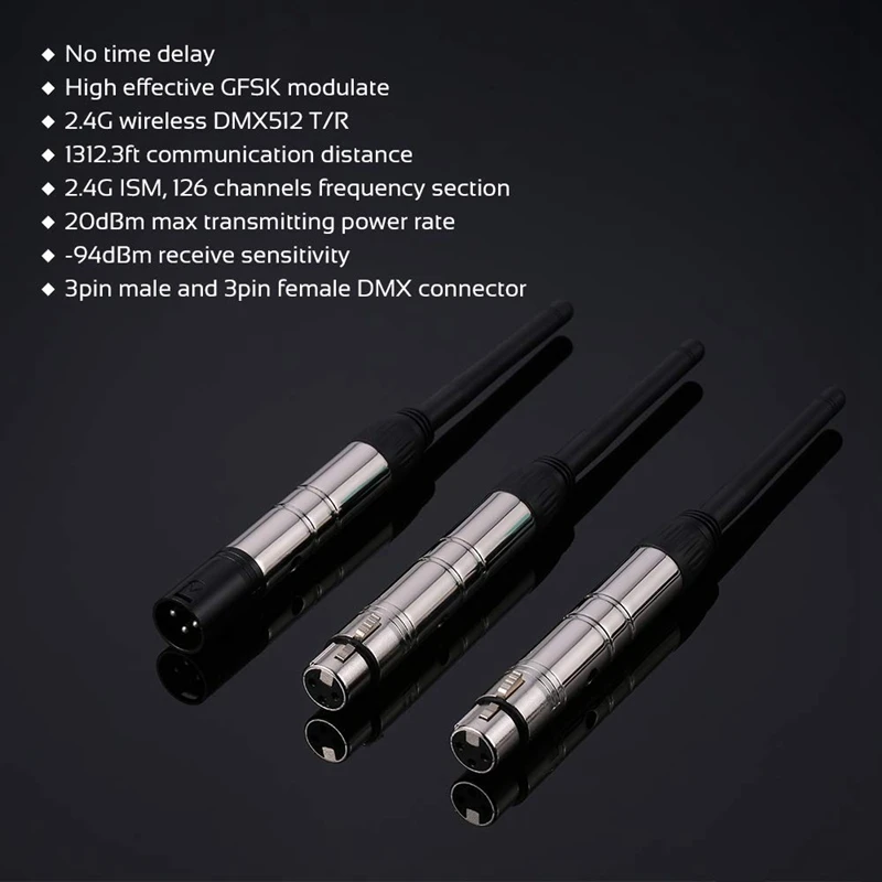 Dmx512 2,4G Ism беспроводной 3 шт. передатчик приемник комплект для вечерние Dj шоу клуб диско КТВ сценический светильник