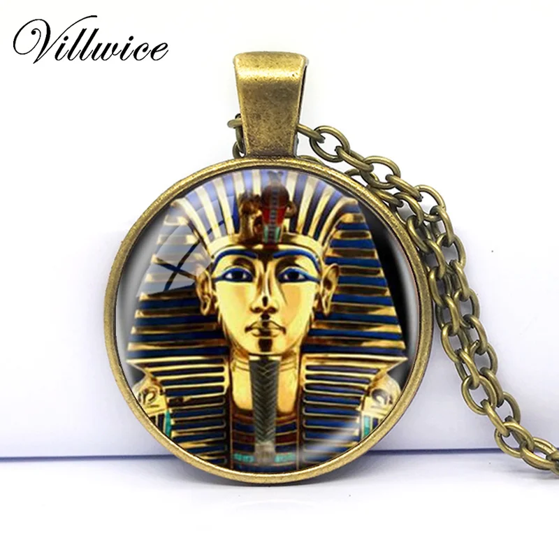 Ожерелье с подвеской логотипом King 0 Tutankhamun золотой король искусство ручной работы