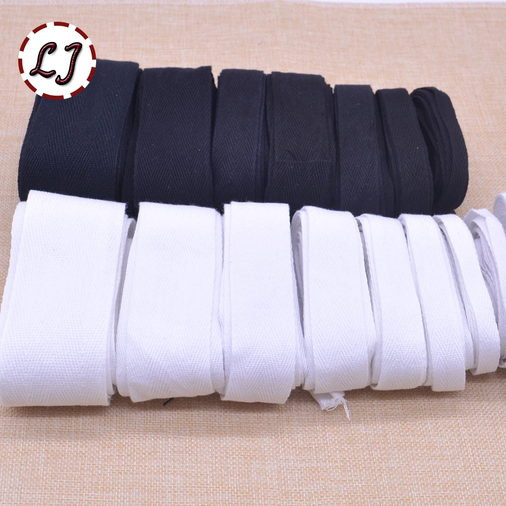 Новое поступление белая черная лента из 100% хлопка с шевроном для скрепления