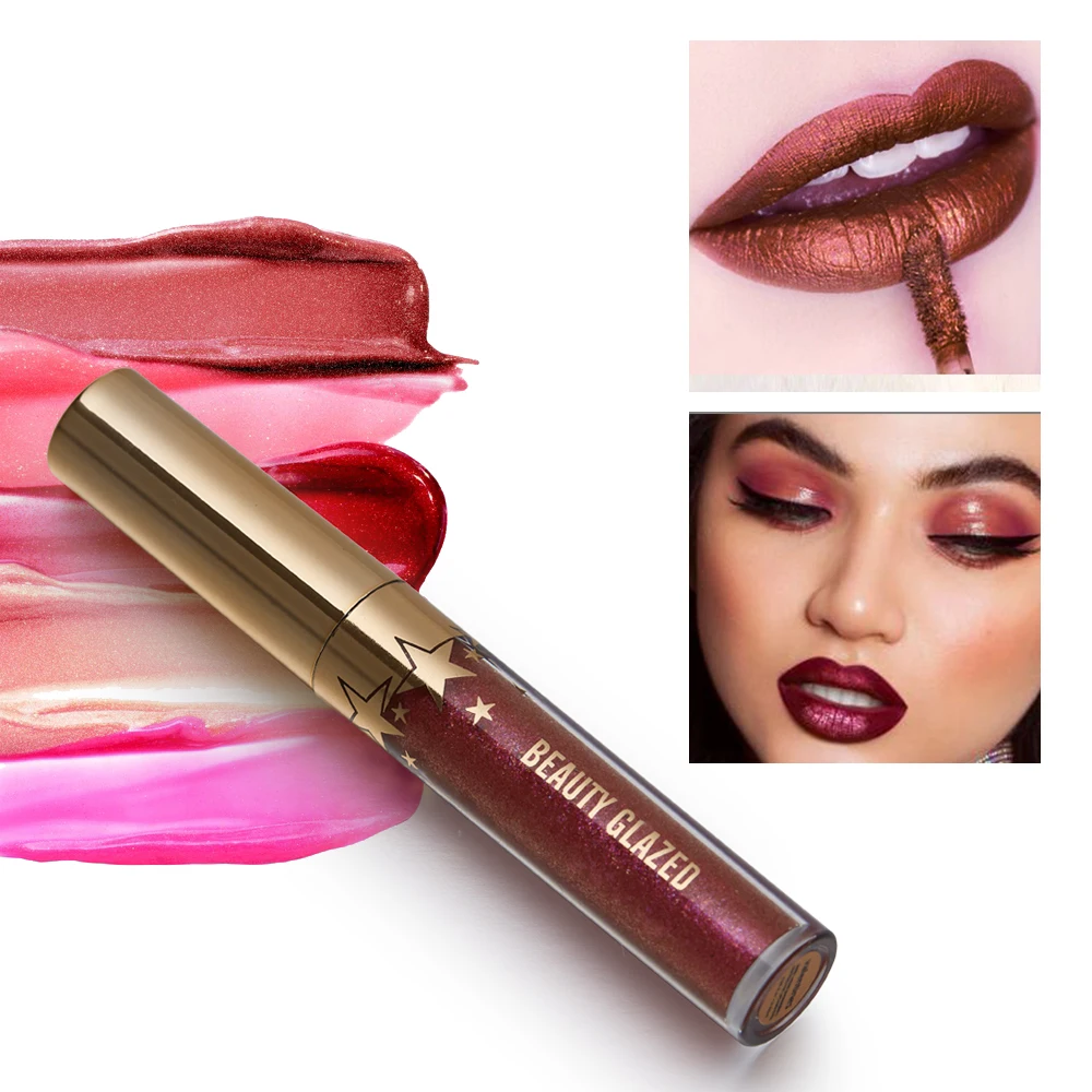 BEAUTY GLAZED Мерцающая Матовая жидкая помада блеск для губ сексуальные губы набор
