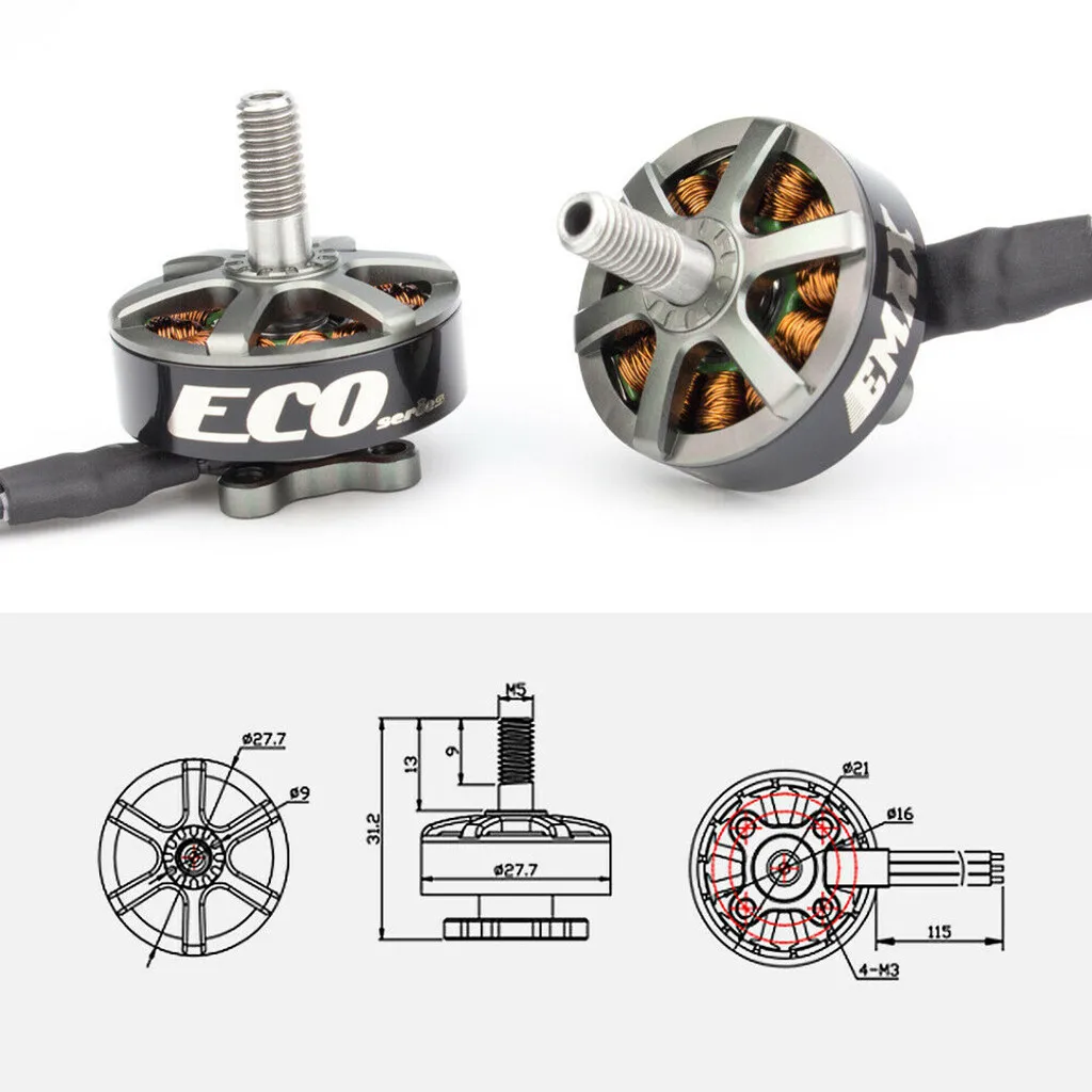 Официальный бесщеточный двигатель Emax для гоночного дрона FPV Eco Series motor ECO 2306 кв
