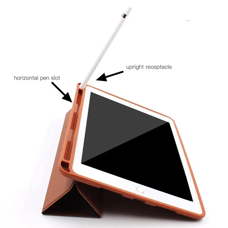 Умный чехол для Apple iPad 9 7 2018 с карандашом из искусственной кожи защитный
