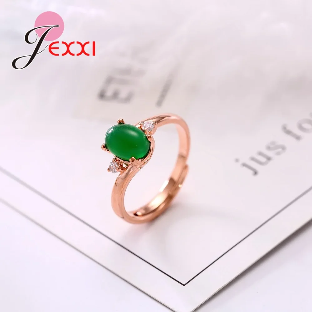 

Gorgeous Halo Green Opal Open Rings Luxury Shiny Romintic Gift For Lover Mother Sister Elegant Appointment Jewelry