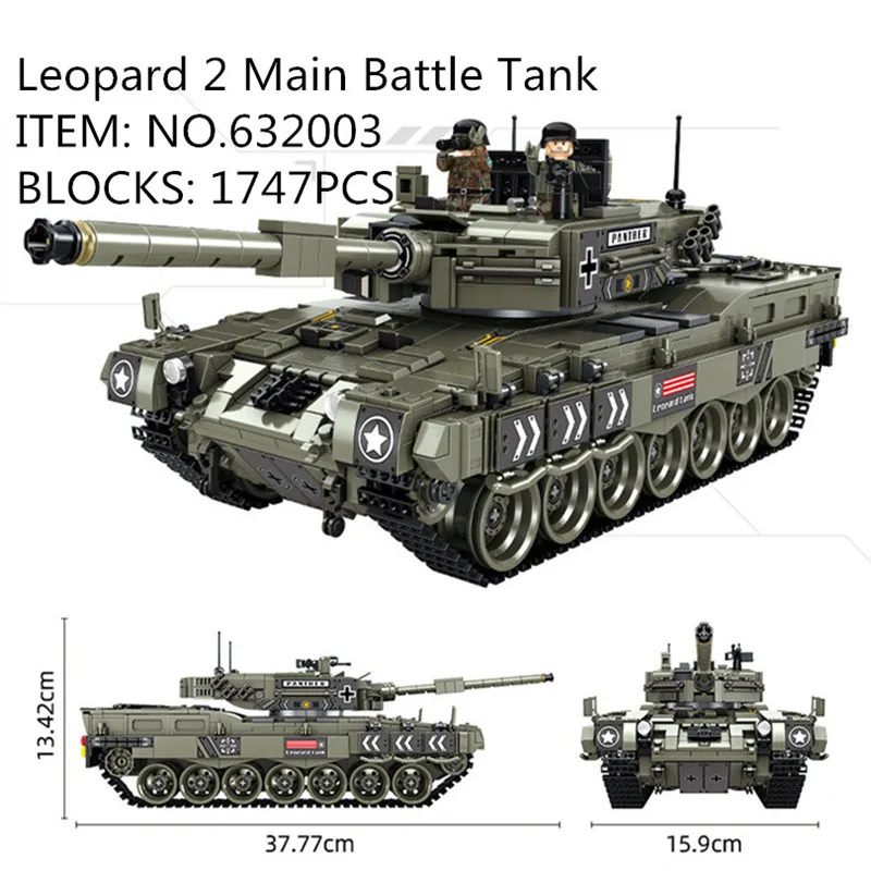 Военный блок 632003 1747 шт Leopard2 основной боевой танк строительные блоки кирпичи