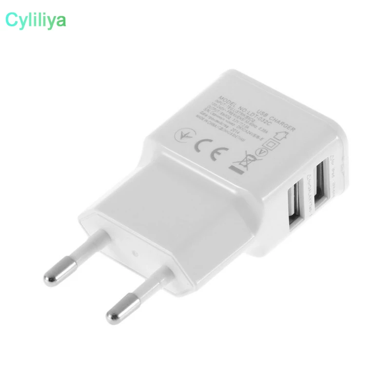 Универсальное зарядное устройство с двойным USB разъемом EU мобильный телефон 1 А 2