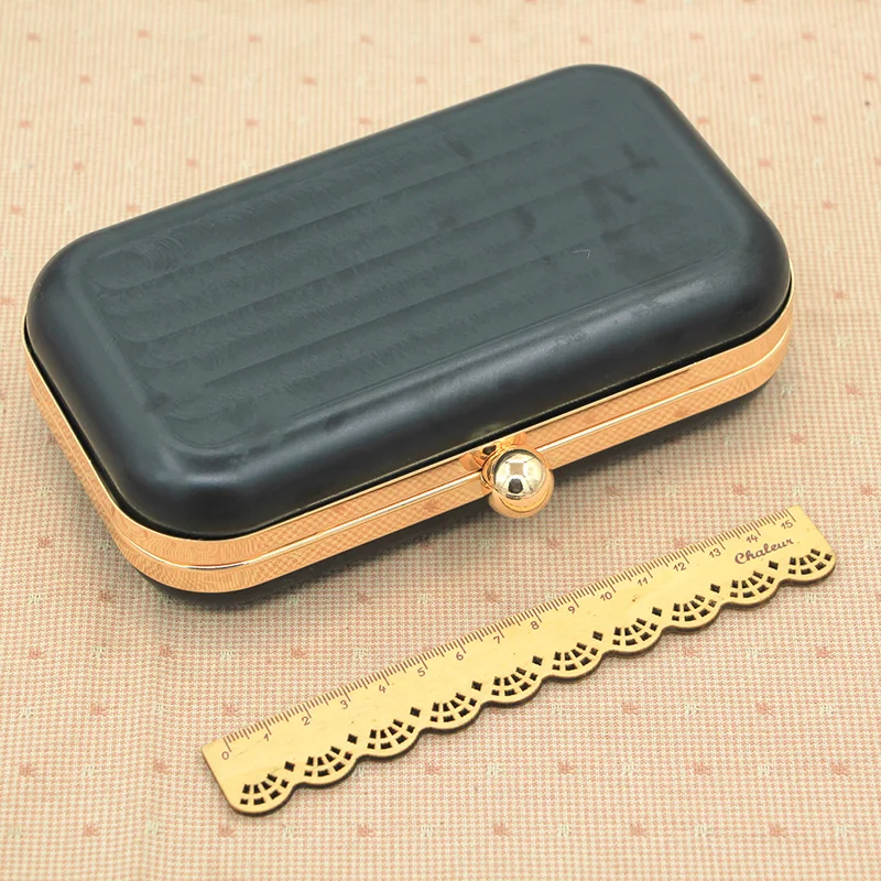 2018 One Piece 18 cm silver gold Metal Purse Frame Coin Clasps Asas Para Boloso Obag Handle Black Plastic Clutch | Багаж и сумки