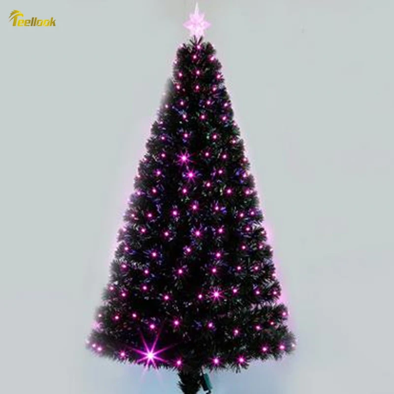 

Teellook 1.8M / 180CM encryption green all pink light fiber Christmas tree PVC Christmas tree mall decoration site set