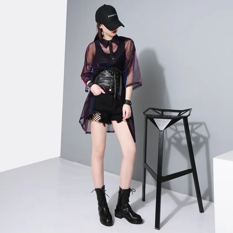 Голографическая летняя одежда для праздника и вечеринки экипировка голограмма