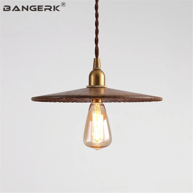 

Japanese Luminaire Brass Wood Pendant Lamp Edison Industrial Vintage Hanging Lights Pendant Lighting Home Decor Loft Light