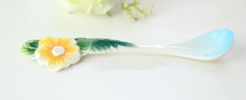 3D Сакура эмалированная Кружка для чая молока набор с ложкой и блюдцем креативный