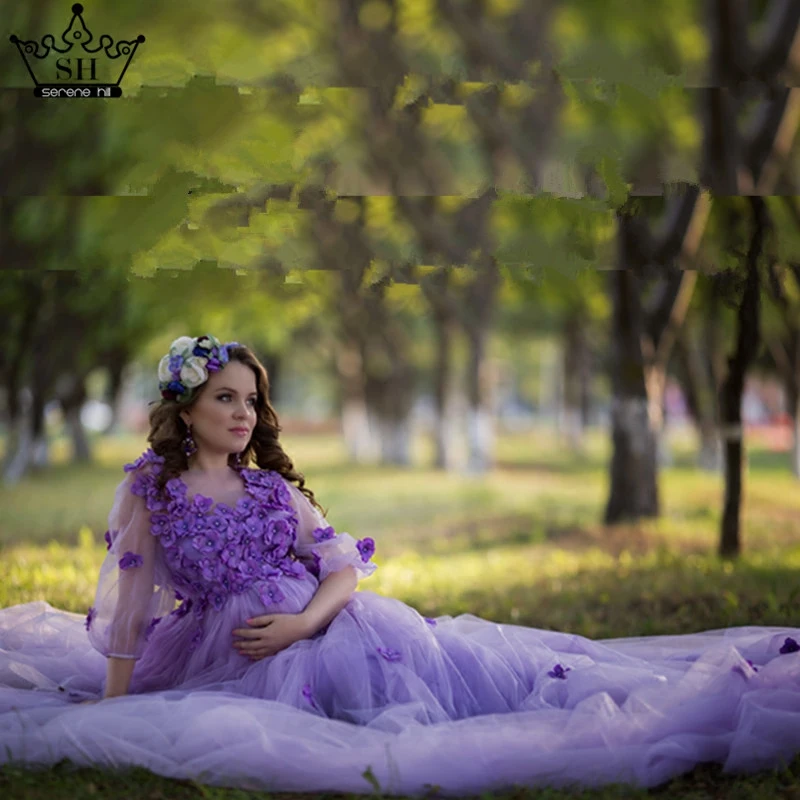 Свадебные платья для мамы и дочки Одинаковая одежда ребенка фиолетовые розовые