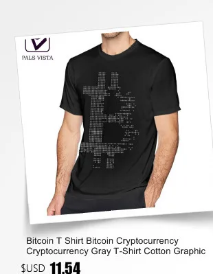 Биткоин футболка Биткоин криптовалюта серая футболка хлопок Графический Футболка короткий рукав 4xl Повседневная Мужская футболка