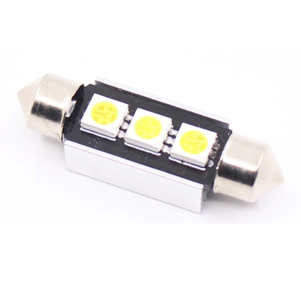 2 шт. без ошибок Canbus светодиодный номерной знак 3 SMD светильник пы C5W 6418 39 мм для Ford