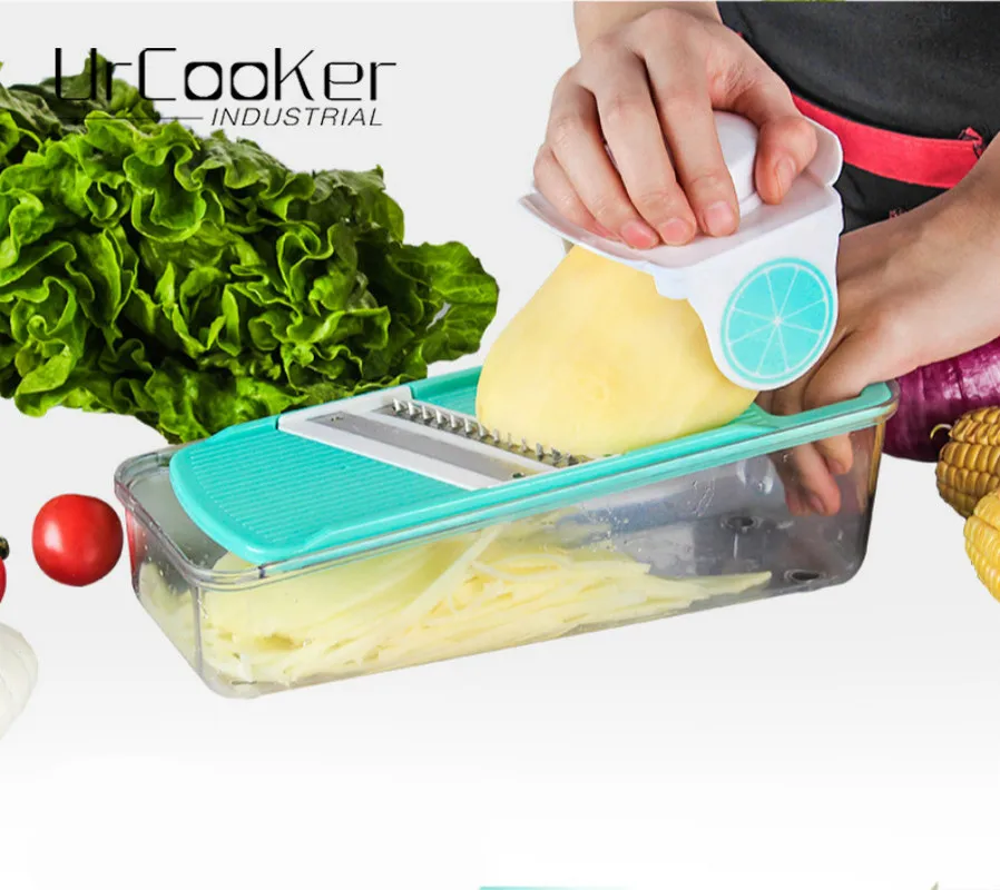 Многофункциональная терка ручная овощерезка с 3 лезвиями для картофеля морковки