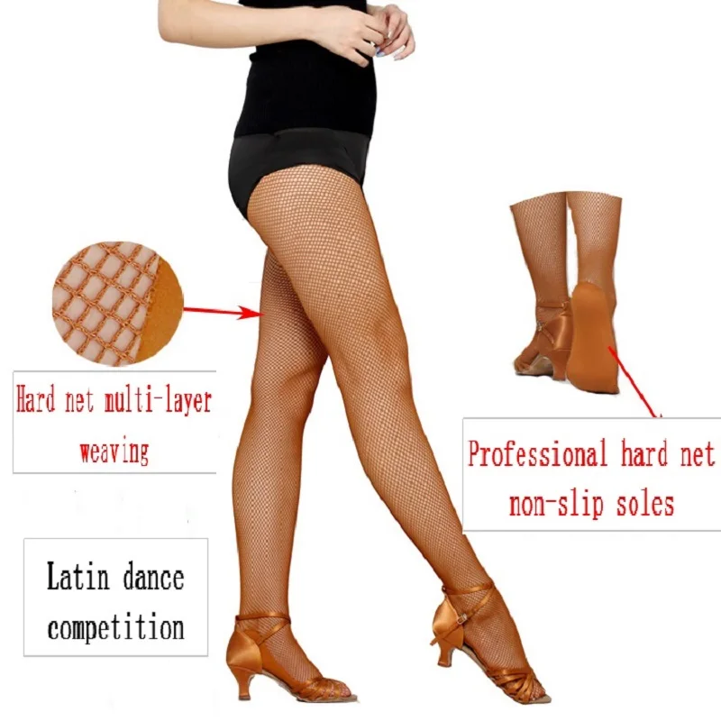 

Sexy Stocking Women Latin Dance Network Solid Dance Pantyhose Feet Anti-skid Bone Line Tendon Stocking Women Feshnet Pantyhoses