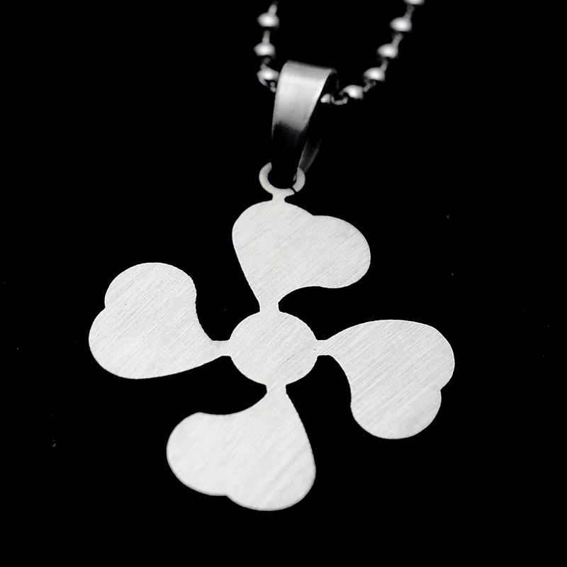 High Polished Stainless Steel Four Leaf Clover Shaped Charm Pendant Necklace W/O SS Chain 60CM Long |
