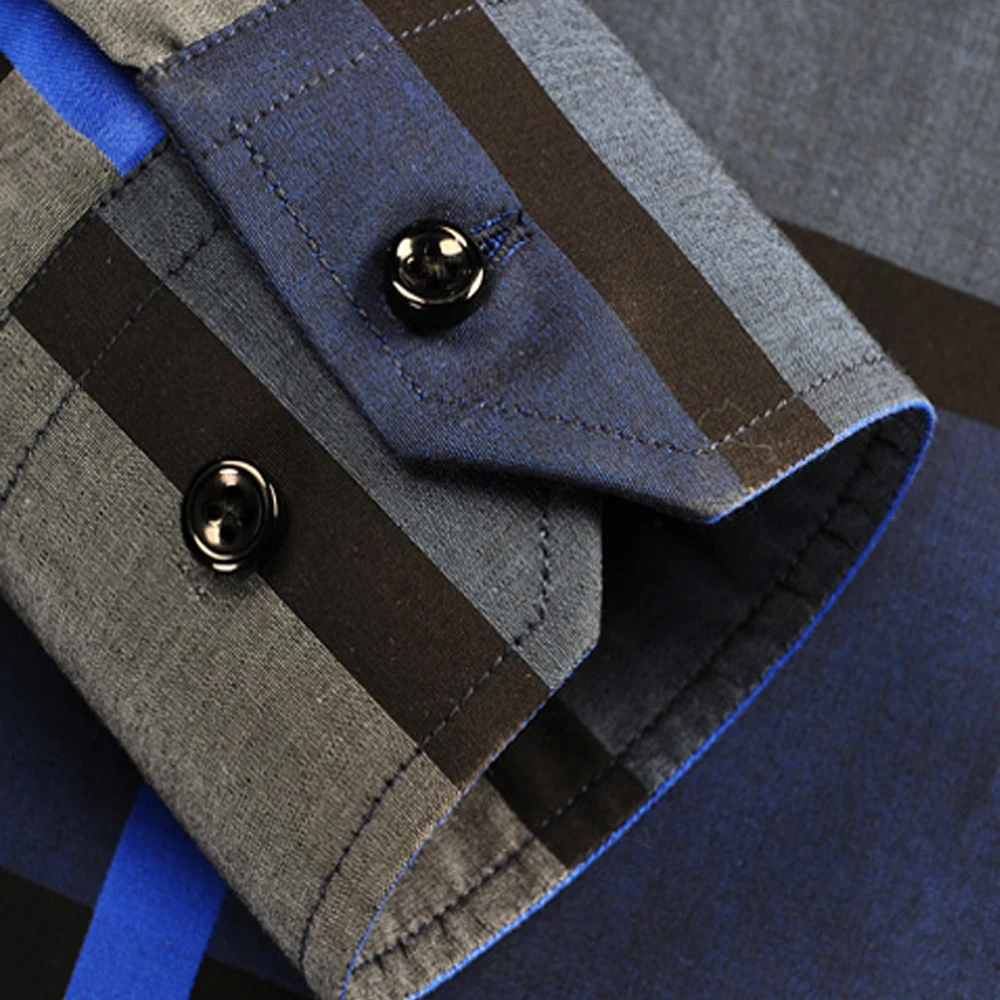 CAIZIYIJIA Лидер продаж клетчатая Лоскутная рубашка Camisa Masculina Осенняя мода хлопок мужская рубашка Повседневная рубашка на пуговицах с длинным рукавом